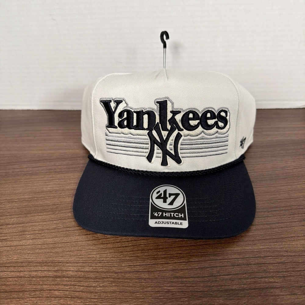 New York Yankees '47 Hitch Adjustable MLB Snapback Baseball Cap Sandstone Navy